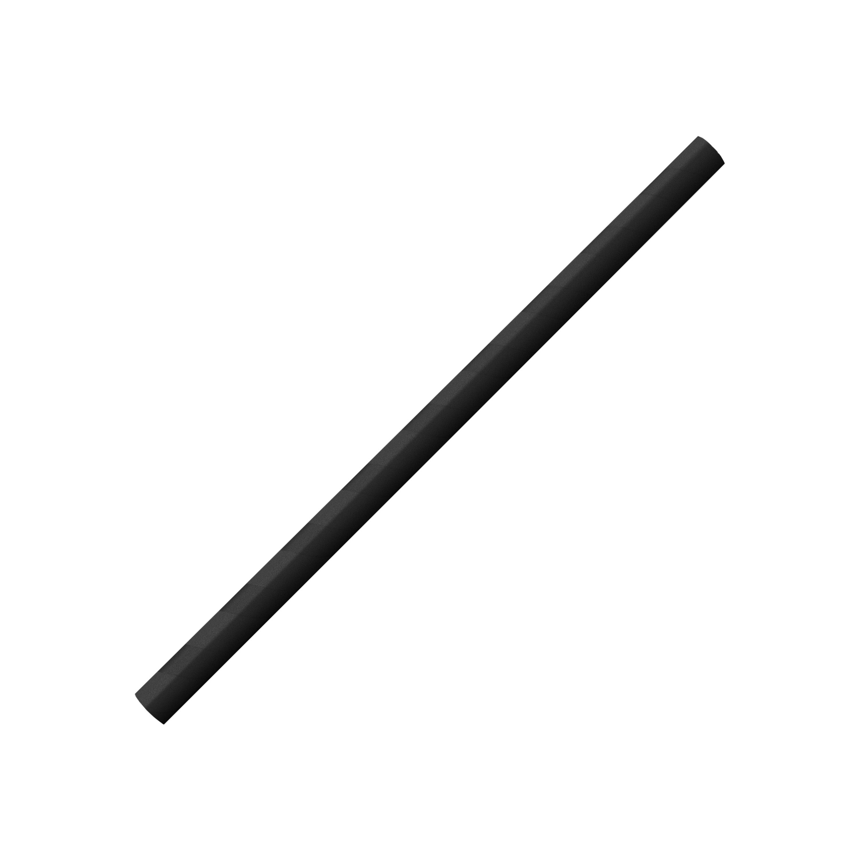 Pajita 8x150mm Papel Negra
