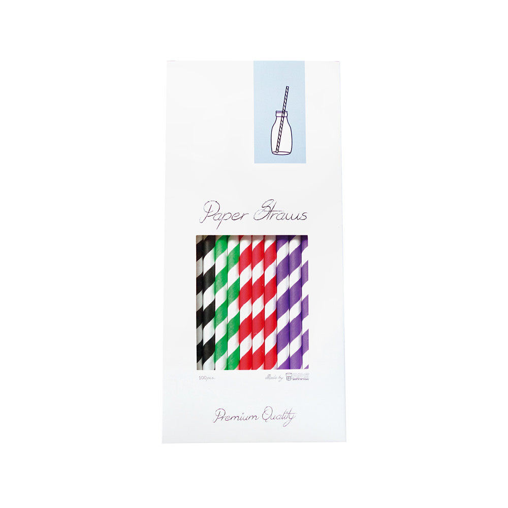 Pajita 8x255mm Papel Multicolor